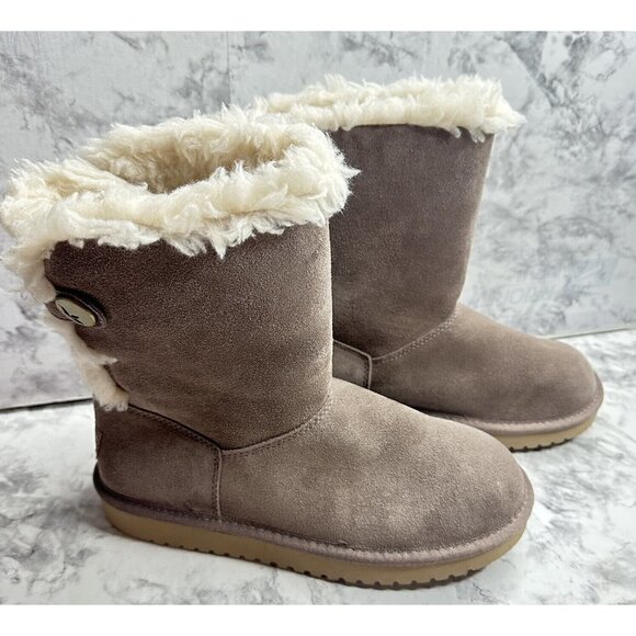 Koolaburra by UGG Boots Womens 7 EU 38 Kinslei 1020158‎ Gray Suede Pull on New - Picture 1 of 11